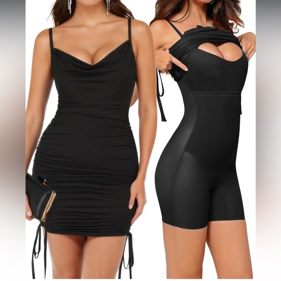 Popilush Summer Dress Spaghetti Straps Shapewear Mini Bodycon Size XXL - Picture 1 of 14